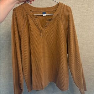 Women's Brown Waffle Knit Sweater